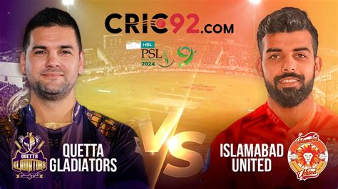 Islamabad United vs Quetta Gladiators Scorecard.